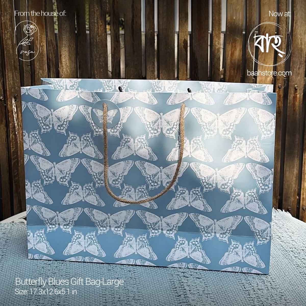 Butterfly Blues Gift Bag-Large